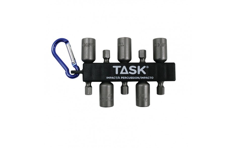 Embouts de vissage d’écrou magnétiques assortis à choc, Task - 1/4 po, 5 pièces